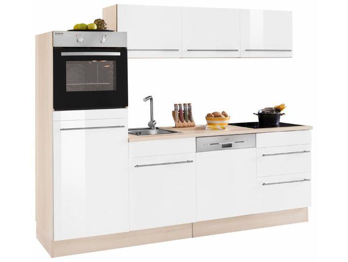 OPTIFIT Küche Bern, (Spar-Set), Breite 240 cm, mit E-Geräten, Stärke der Arbeitsplatte wählbar, weiß, 38mm Arbeitsplatte von OPTIFIT