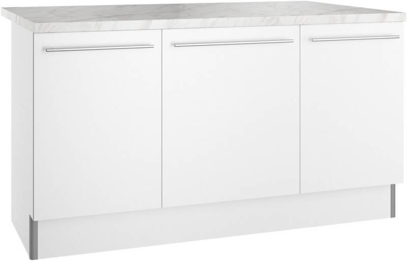 KOCHSTATION Kücheninsel KS-Bern2, Stellmaße 161 x 96,5 cm, mit durchgehender Arbeitsplatte als Theke von KOCHSTATION