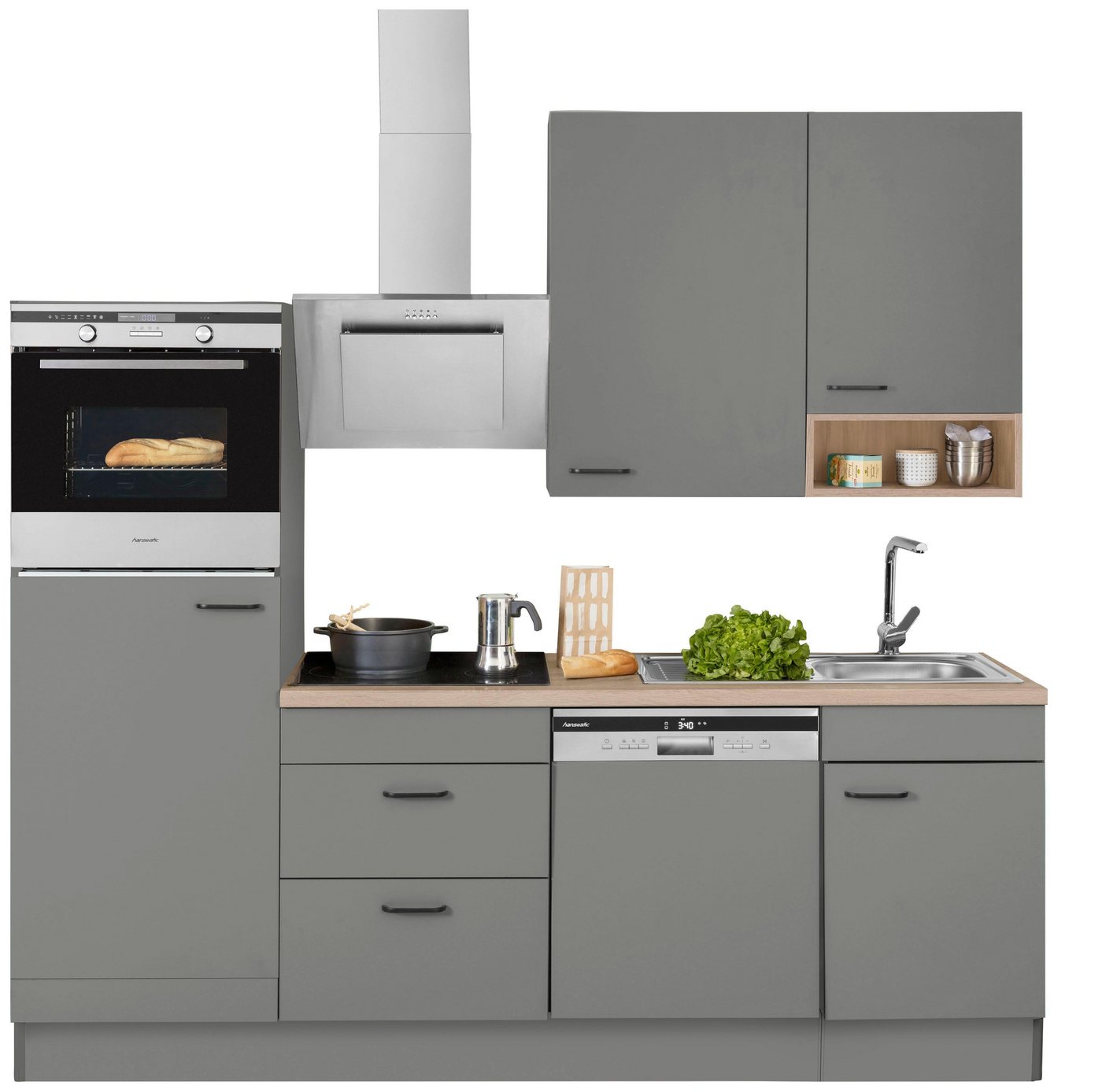 OPTIFIT Küchenzeile Elga, Premium-Küche, Soft-Close-Funktion, großen Vollauszügen, Breite 230 cm von OPTIFIT