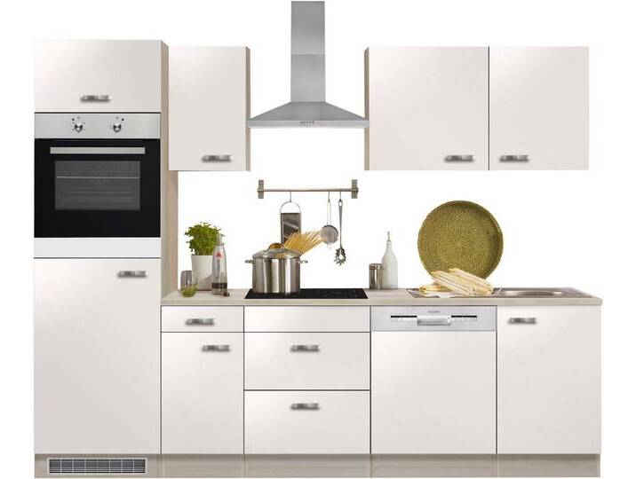 OPTIFIT Küchenzeile Faro, Breite 270 cm, mit Arbeitsplatte, weiß, mit E-Geräten, Front: weiß Glanz OPTIFIT Küchenzeile Faro, Breite 270 cm, mit Arbeitsplatte, weiß, mit E-Geräten, Front: weiß Glanz von OPTIFIT