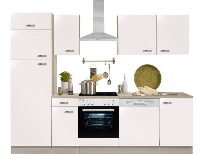 OPTIFIT Küchenzeile Faro, Breite 270 cm, mit Arbeitsplatte, weiß, mit E-Geräten, Front: weiß matt OPTIFIT Küchenzeile Faro, Breite 270 cm, mit Arbeitsplatte, weiß, mit E-Geräten, Front: weiß matt von OPTIFIT