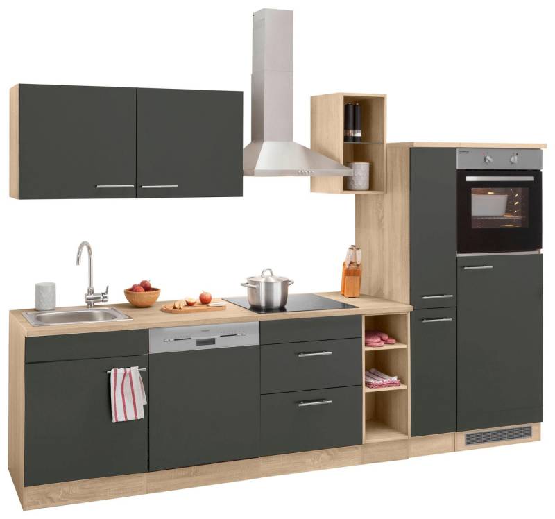 OPTIFIT Küchenzeile Kalmar, Breite 300 cm, wahlweise mit E-Geräten, mit Arbeitsplatte von OPTIFIT