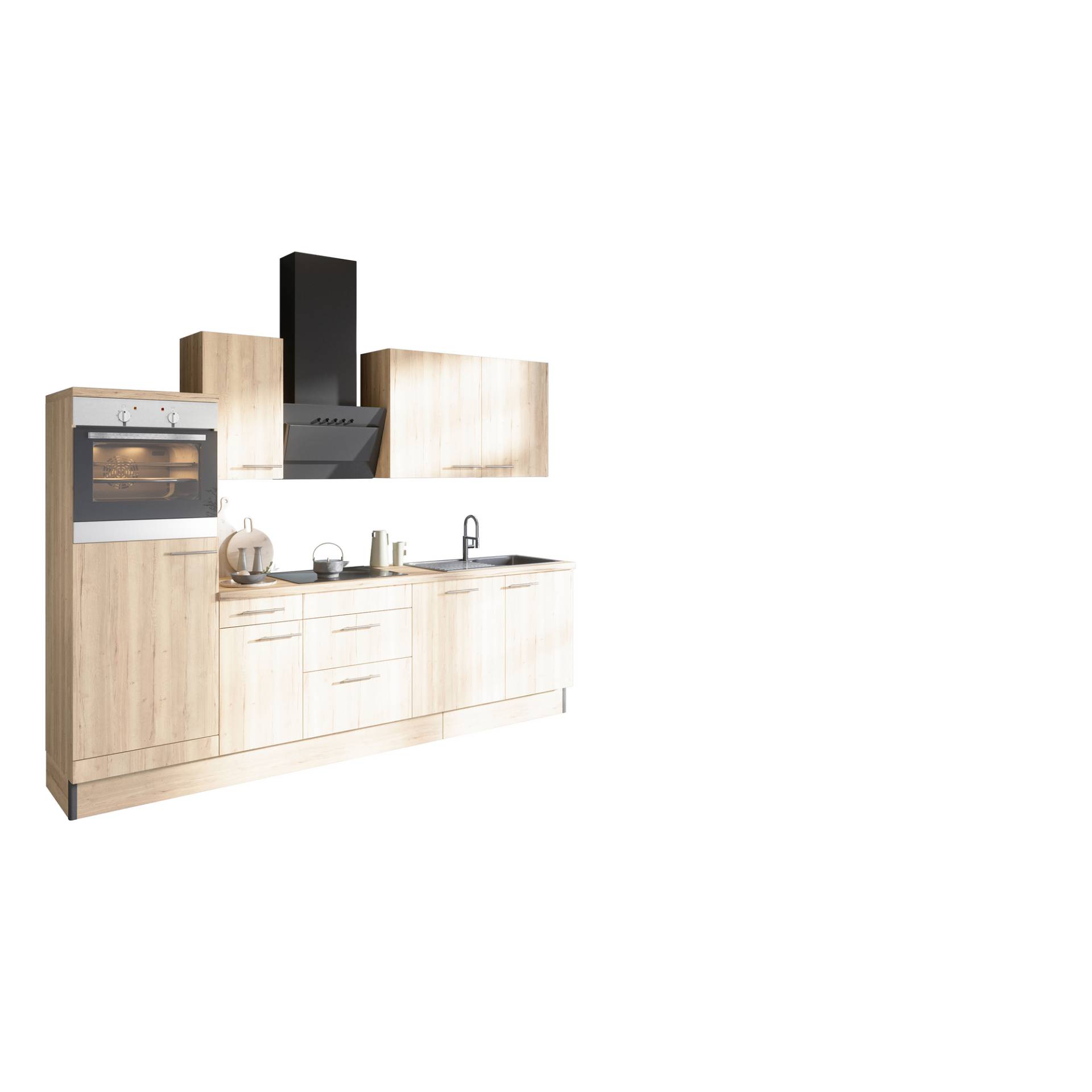 OPTIFIT Küchenzeile mit E-Geräten 'OPTIkoncept Erik290' eichefarben 270 cm von OPTIFIT