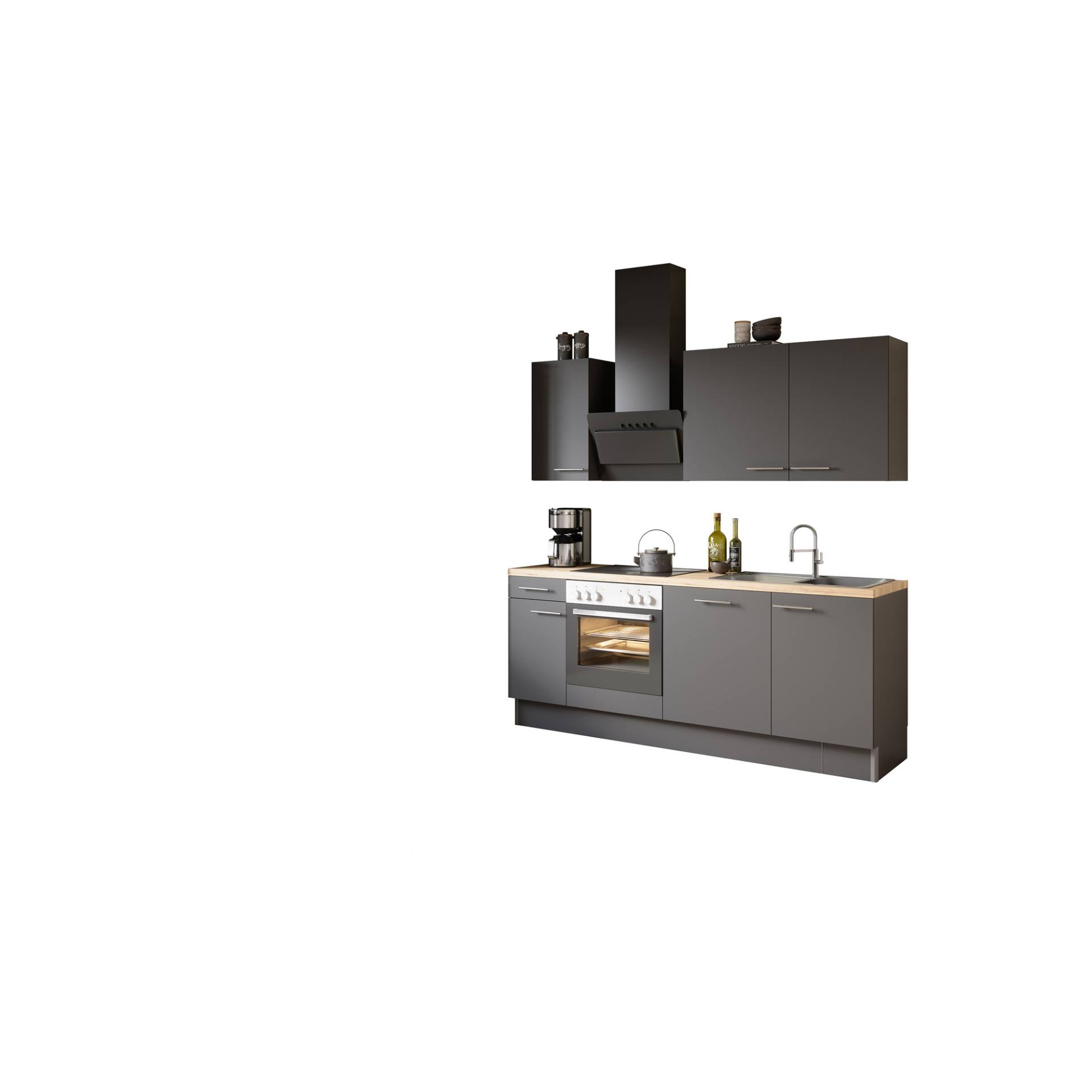 OPTIFIT Küchenzeile mit E-Geräten 'OPTIkoncept Ingvar420' anthrazit matt 210 cm OPTIFIT Küchenzeile mit E-Geräten 'OPTIkoncept Ingvar420' anthrazit matt 210 cm von OPTIFIT