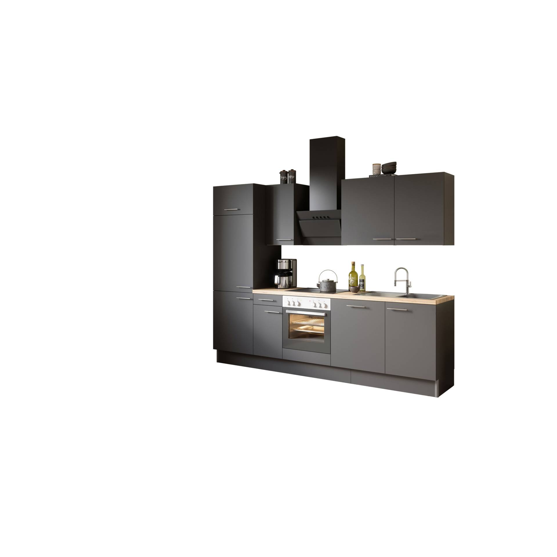 OPTIFIT Küchenzeile mit E-Geräten 'OPTIkoncept Ingvar420' anthrazit matt 270 cm OPTIFIT Küchenzeile mit E-Geräten 'OPTIkoncept Ingvar420' anthrazit matt 270 cm von OPTIFIT