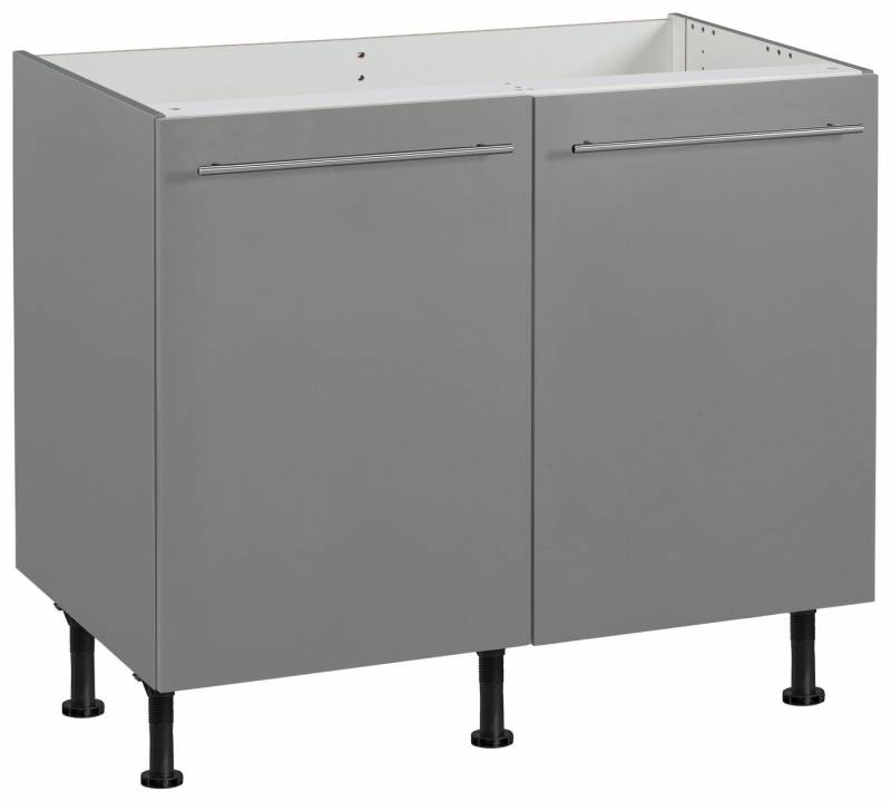 OPTIFIT Spülenschrank Bern 100 cm breit, mit 2 Türen, höhenverstellbare Füße, mit Metallgriffen von OPTIFIT