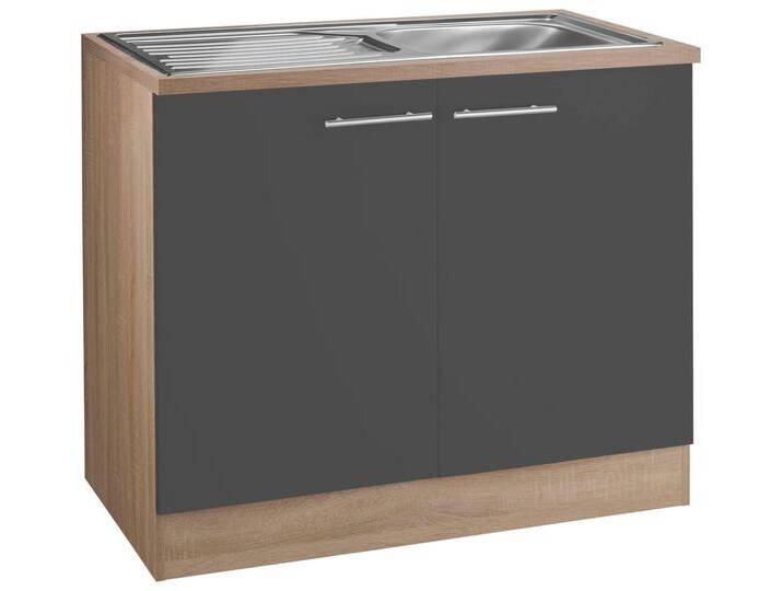 OPTIFIT Spülenschrank Kalmar, Breite 100 cm, grau, anthrazit von OPTIFIT