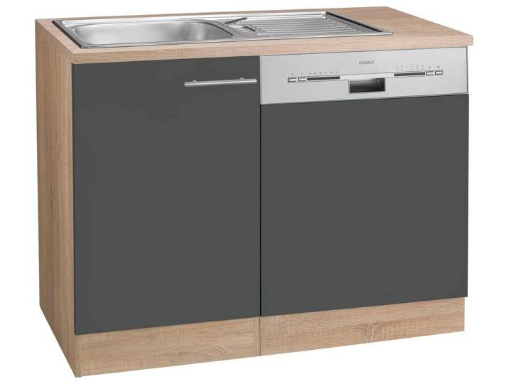 OPTIFIT Spülenschrank Kalmar, anthrazit, Eiche-hell, mit Edelstahl Einbauspüle, 110 cm breit, 1 Tür OPTIFIT Spülenschrank Kalmar, anthrazit, Eiche-hell, mit Edelstahl Einbauspüle, 110 cm breit, 1 Tür von OPTIFIT