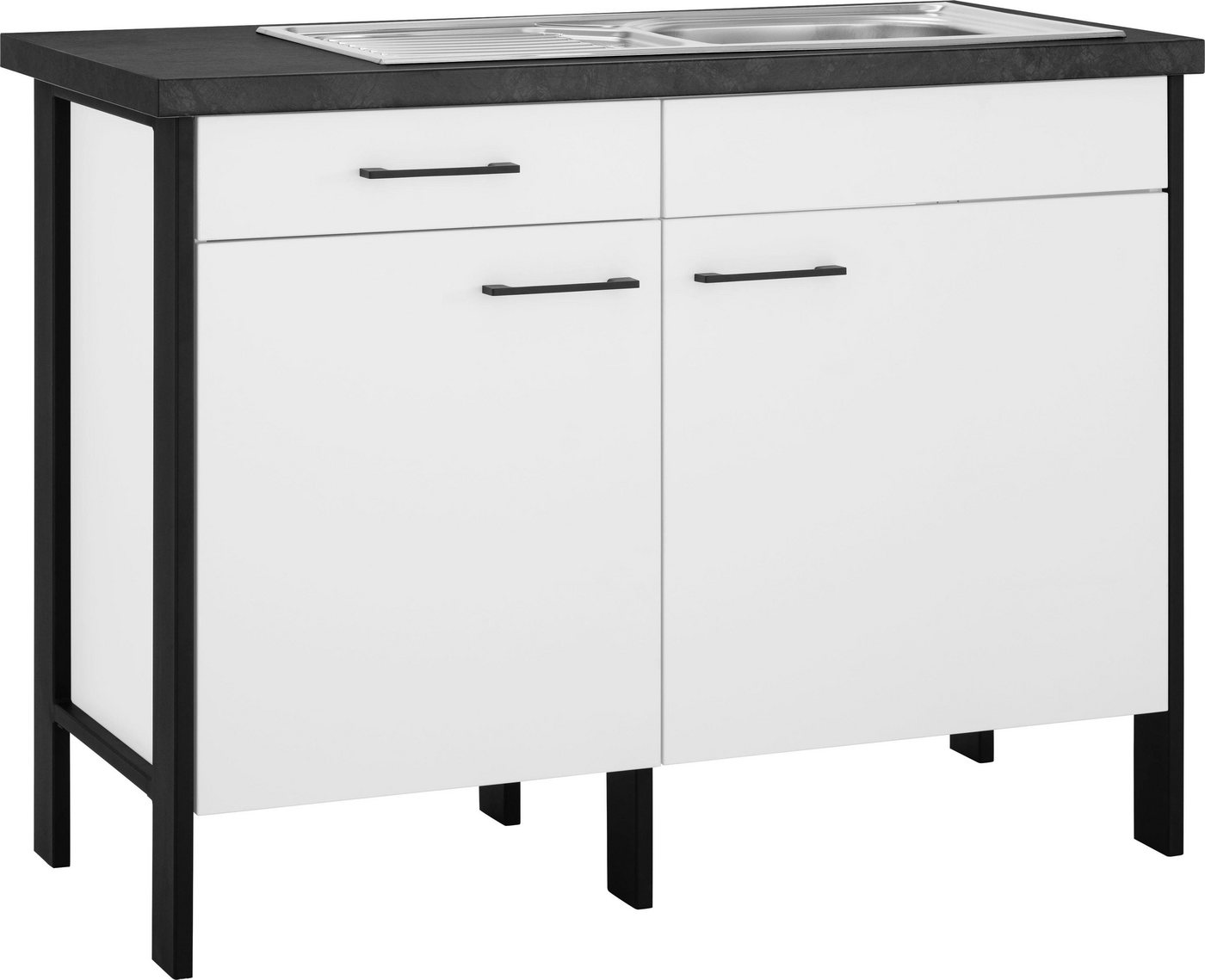 OPTIFIT Spülenschrank Tokio 118 cm breit, mit Stahlgestell, mit Vollauszug von OPTIFIT