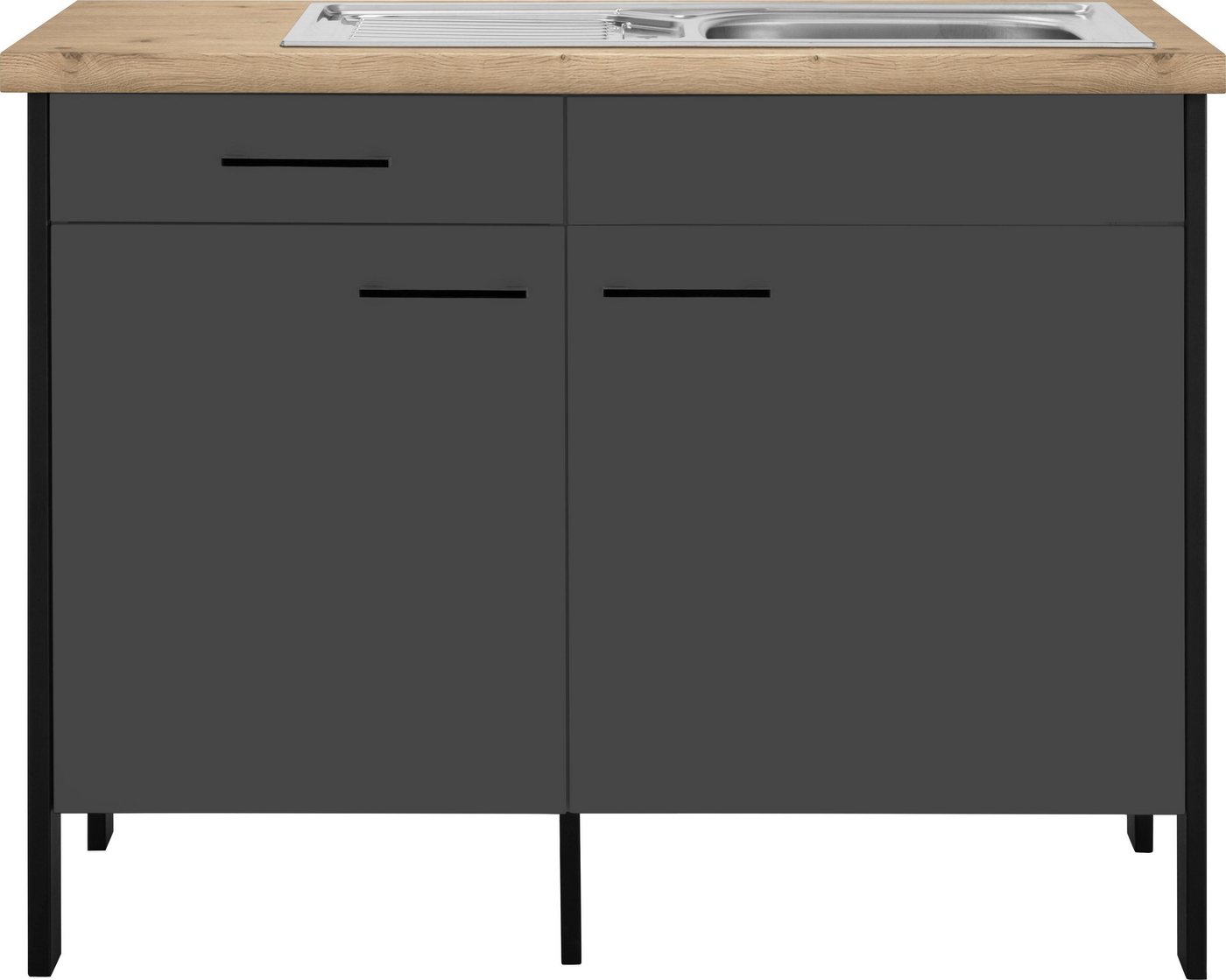 OPTIFIT Spülenschrank Tokio 118 cm breit, mit Stahlgestell, mit Vollauszug von OPTIFIT