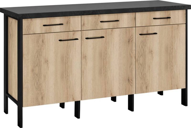 OPTIFIT Unterschrank Tokio 158 cm breit, mit Stahlgestell, mit Vollauszug, Sideboard mit Stauraum von OPTIFIT