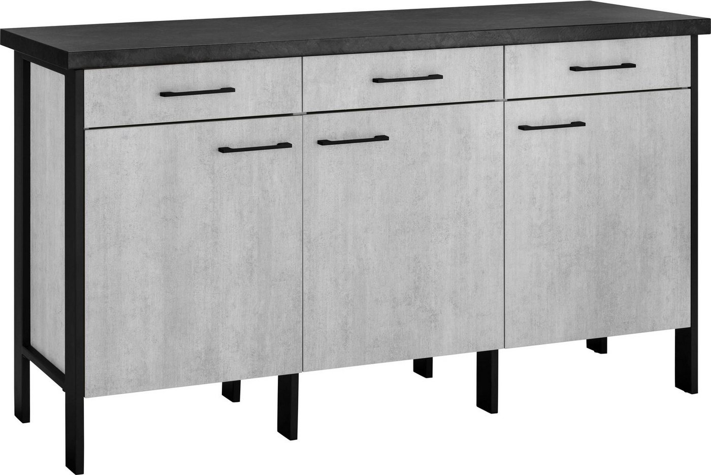 OPTIFIT Unterschrank Tokio 158 cm breit, mit Stahlgestell, mit Vollauszug, Sideboard mit Stauraum von OPTIFIT