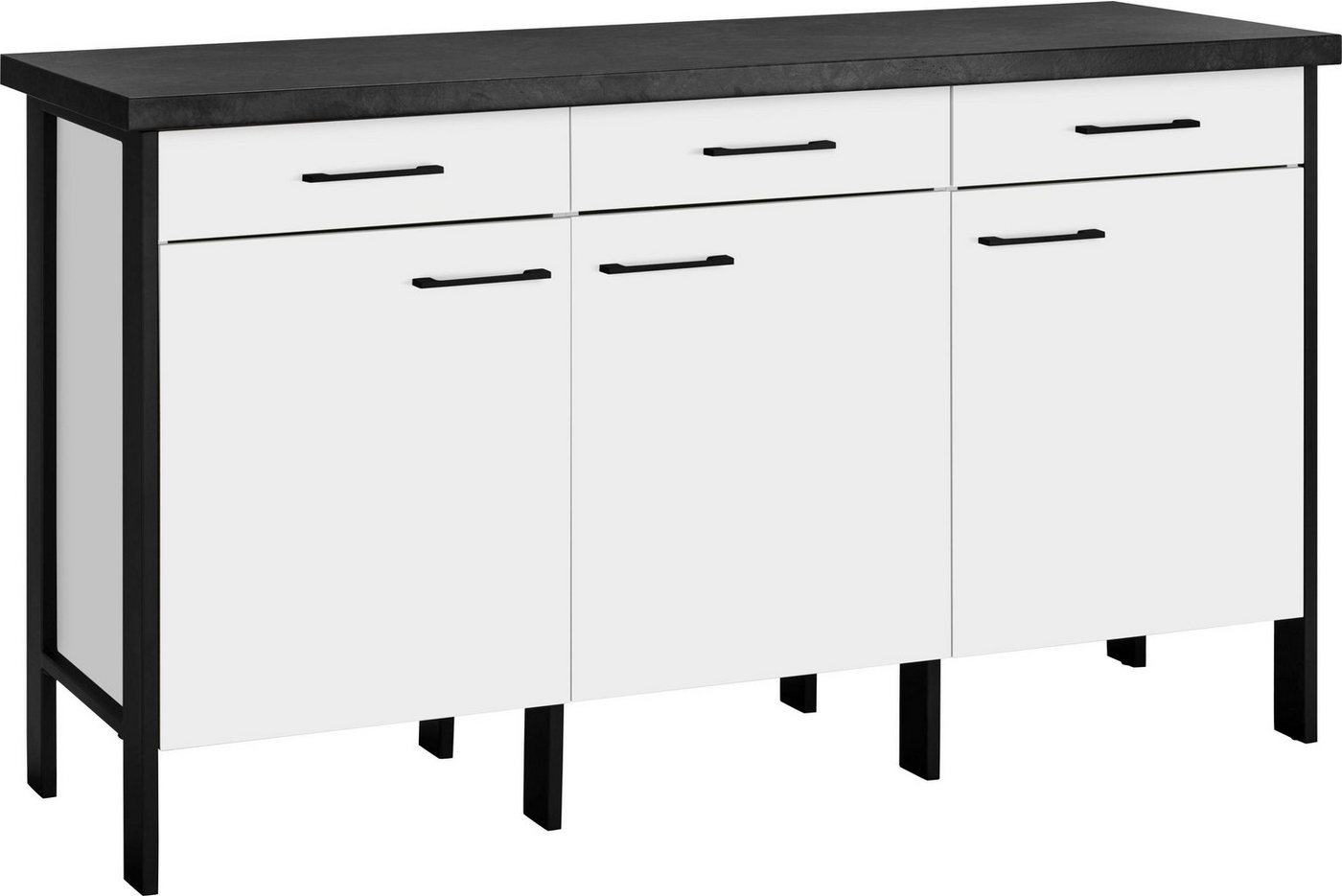 OPTIFIT Unterschrank Tokio 158 cm breit, mit Stahlgestell, mit Vollauszug, Sideboard mit Stauraum von OPTIFIT