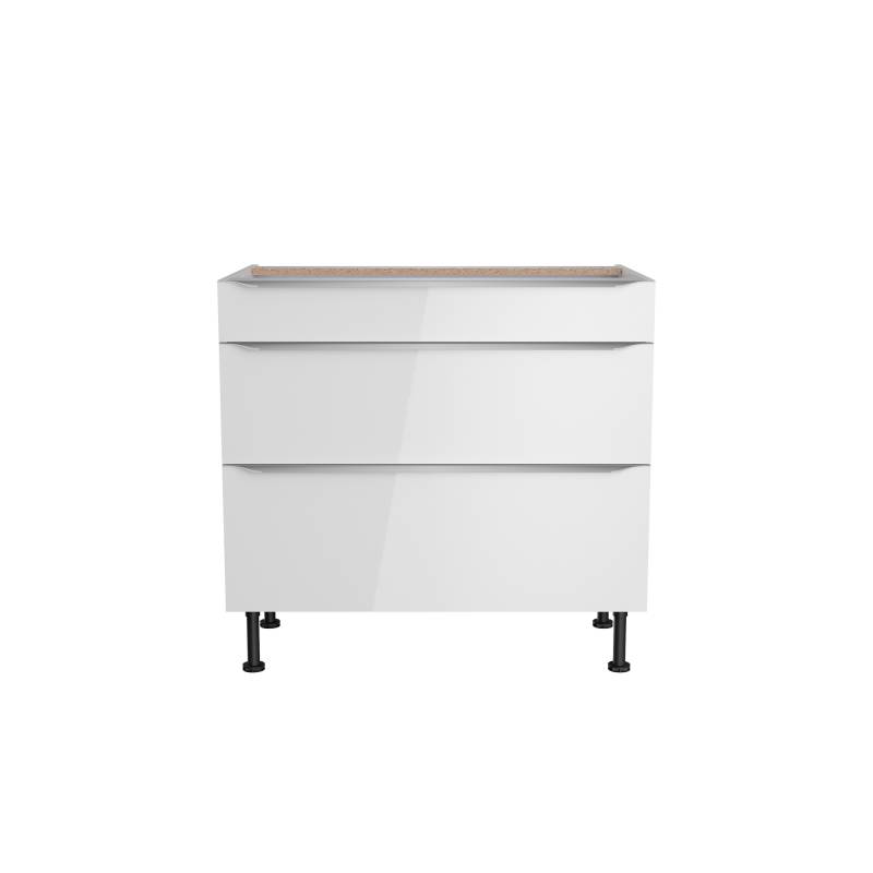 OPTIFIT Unterschrank mit 3 Auszügen 'Optikomfort Arvid986' weiß 90 x 87 x 58,4 cm von OPTIFIT