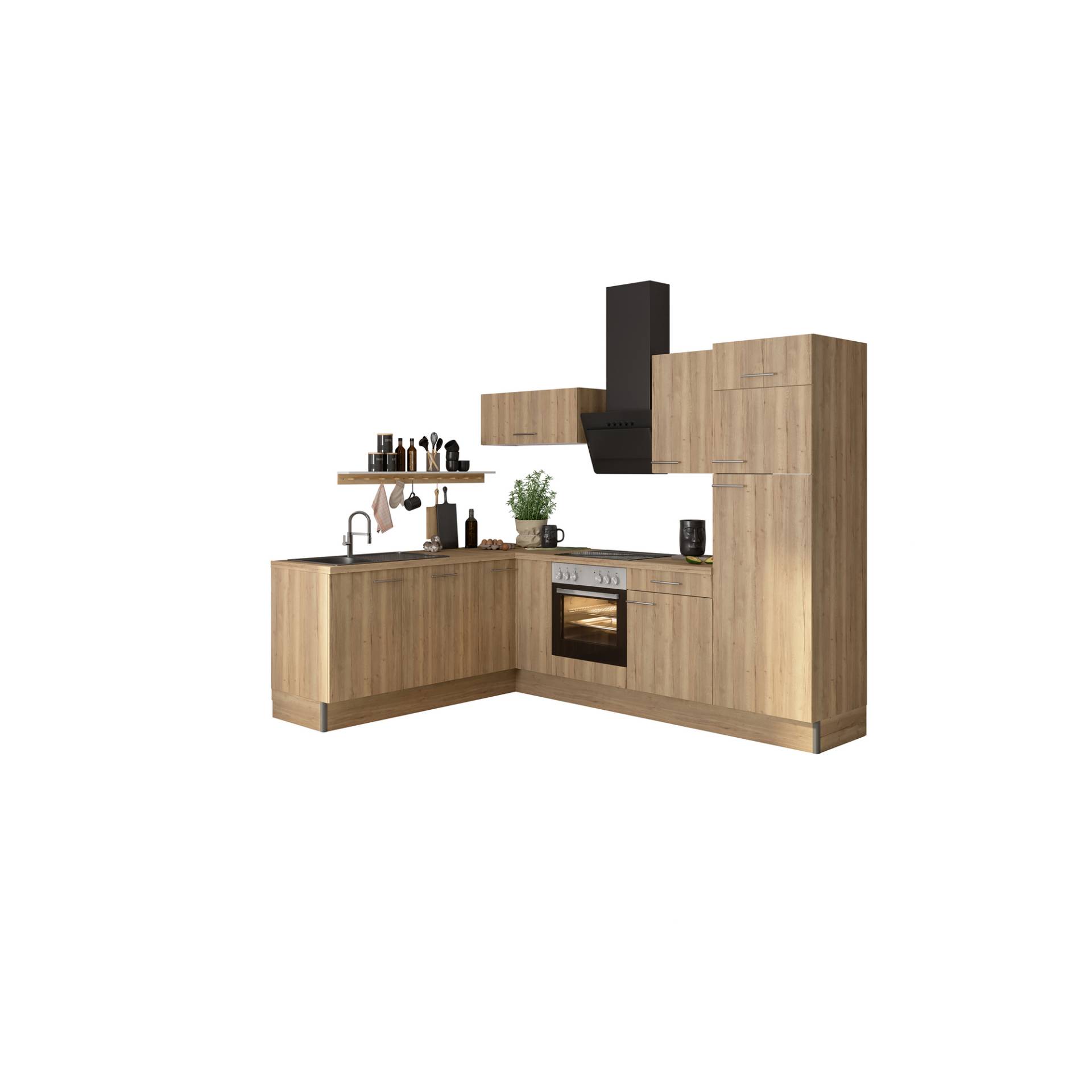 OPTIFIT Winkelküche mit E-Geräten 'OPTIkoncept Erik290' eichefarben 270 cm OPTIFIT Winkelküche mit E-Geräten 'OPTIkoncept Erik290' eichefarben 270 cm von OPTIFIT