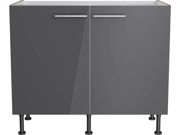 Spülenschrank OPTIFIT Klara , schwarz (anthrazit, wildeiche), B:100cm H:87cm T:58,4cm, Spanplatte, Schränke, Breite 100 cm von OPTIFIT