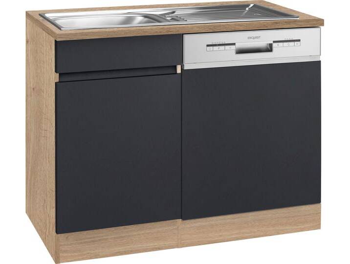 Spülenschrank OPTIFIT Roth , schwarz (anthrazit, wildeichefarben), B:110cm H:88cm T:60cm, Schränke, Breite 110 cm von OPTIFIT