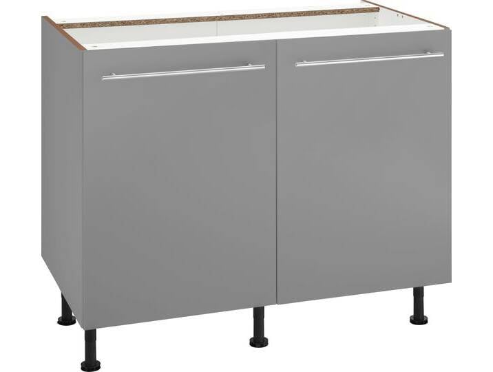 Unterschrank OPTIFIT Bern , grau (basaltgrau, basaltgrau), B:100cm H:87cm T:58,4cm, Schränke, 100 cm breit, mit 2 Türen, mit höhenverstellbaren Füßen von OPTIFIT