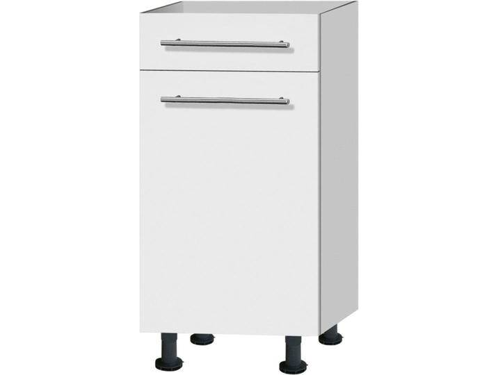 Unterschrank OPTIFIT Bern , weiß (weiß hochglanz, weiß), B:40cm H:87cm T:58,4cm, Schränke, 40 cm breit, mit Tür und Schubkasten, mit höhenverstellbaren Füßen von OPTIFIT