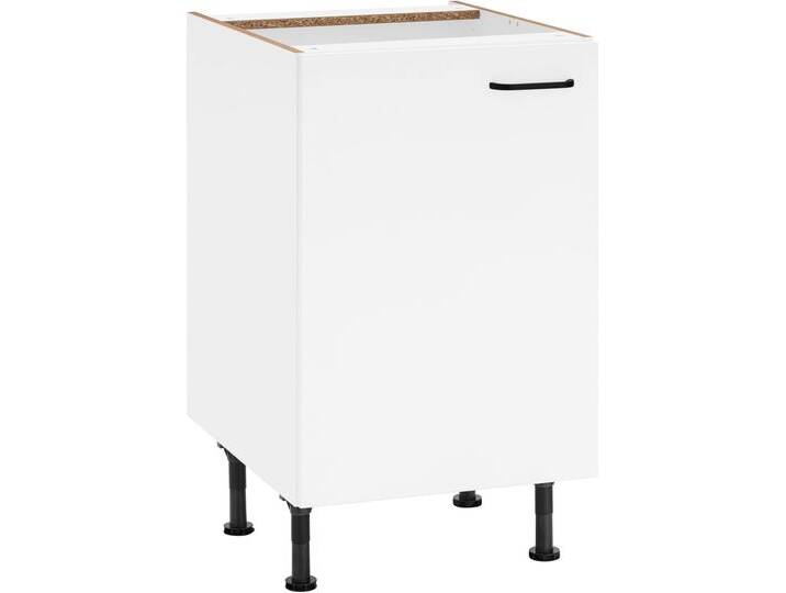 Unterschrank OPTIFIT Elga , weiß (weiß, weiß), B:50cm H:87cm T:58,4cm, Holzwerkstoff, Schränke, mit Soft-Close-Funktion, höhenverstellbare Füße, Breite 50 cm von OPTIFIT