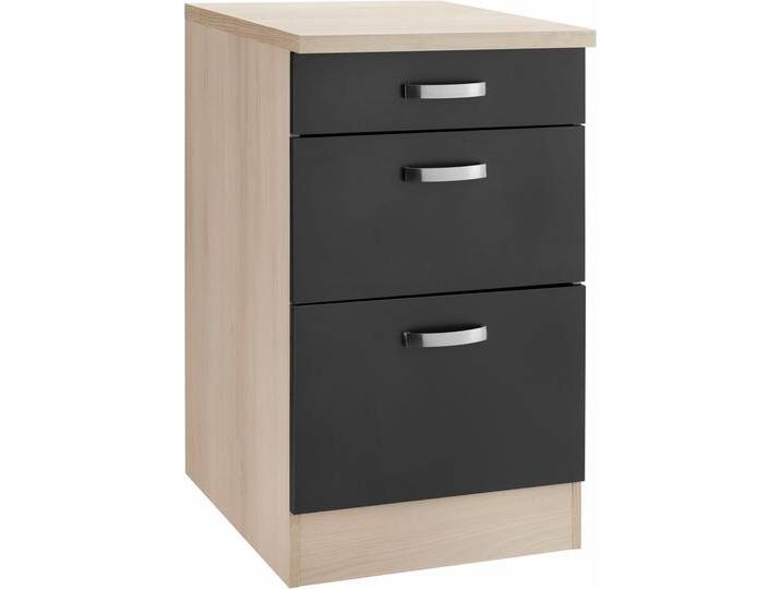 Unterschrank OPTIFIT Faro , grau (anthrazit), B:50cm H:84,8cm T:60cm, Schränke, mit Metallgriffen, Breite 50 cm von OPTIFIT