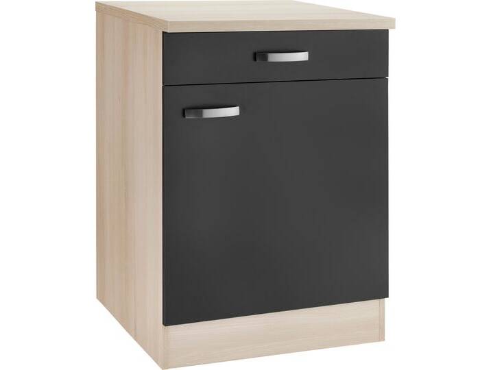Unterschrank OPTIFIT Faro , grau (anthrazit), B:60cm H:84,8cm T:60cm, Schränke, mit Metallgriffen, Breite 60 cm von OPTIFIT