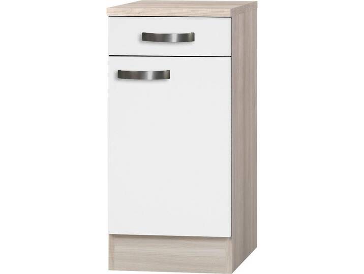 Unterschrank OPTIFIT Faro , weiß (weiß glanz), B:40cm H:84,8cm T:60cm, Schränke, mit Metallgriffen, Breite 40 cm von OPTIFIT