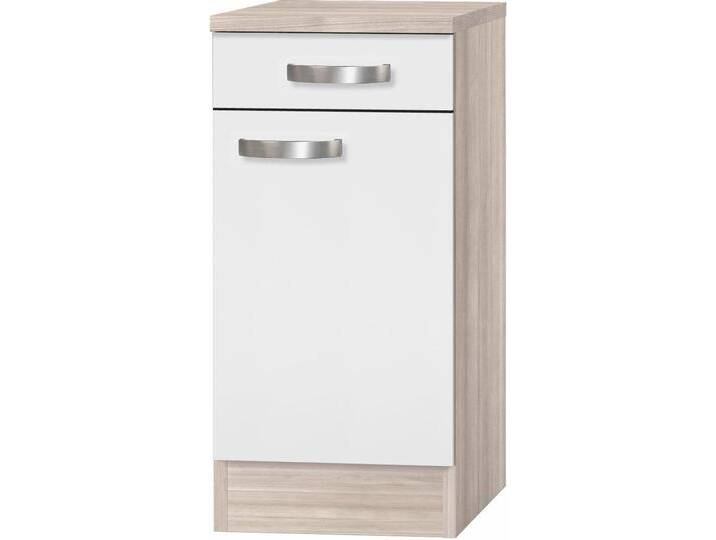 Unterschrank OPTIFIT Faro , weiß (weiß matt), B:40cm H:84,8cm T:60cm, Schränke, mit Metallgriffen, Breite 40 cm von OPTIFIT