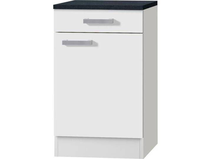 Unterschrank OPTIFIT Odense , weiß (weiß, weiß), B:50cm H:85cm T:50cm, Schränke, 50 cm breit, mit 1 Tür und 1 Schubkasten von OPTIFIT