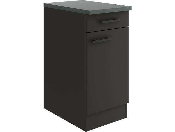 Unterschrank OPTIFIT Palma , schwarz (anthrazit, anthrazit, anthrazit), B:40cm H:84,8cm T:60cm, Spanplatte, Schränke, Breite 40 cm, mit 1 Tür und 1 Schubkasten von OPTIFIT