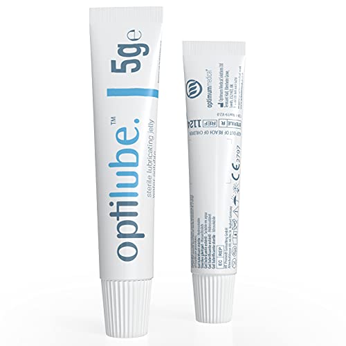 OptiLube Tuben (5g x48) - Steriles Gleitgel in 5g, 42g, 82g und 113g Tuben, wasserlöslich mit einfacher Klappkappe (5g Tube - Box von 48) von OPTILUBE