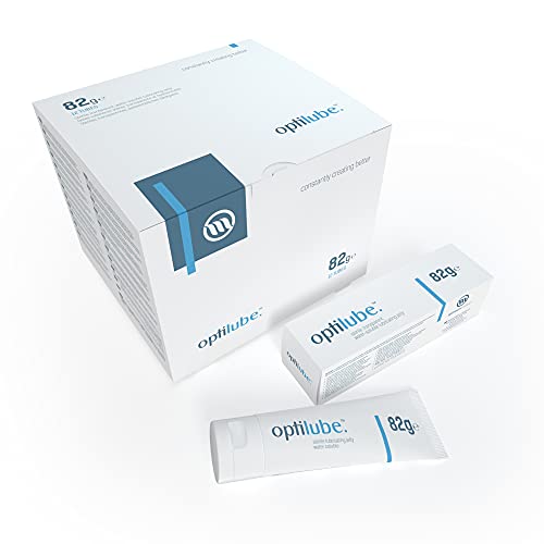 OptiLube Tuben (82g x12) - Steriles Gleitgel in 5g, 42g, 82g und 113g Tuben, wasserlöslich mit einfacher Klappkappe (82g Tube - Box von 12) von OPTILUBE