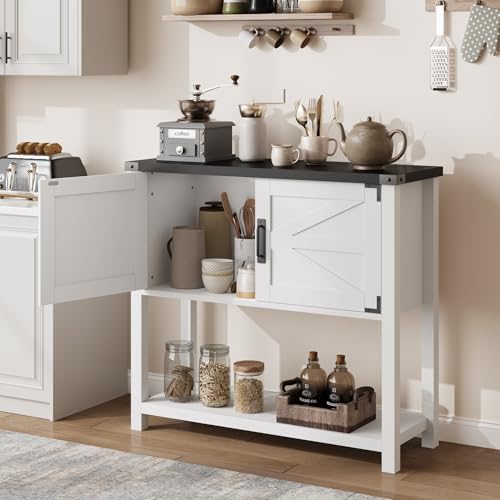 OPULENTHOME Eingangstisch im Landhausstil mit 2 Türen – Sideboard Aufbewahrung 80 cm weiß Vintage für Küche/Wohnzimmer/Esszimmer – Multifunktionskonsole mit Fächern OPULENTHOME Eingangstisch im Landhausstil mit 2 Türen – Sideboard Aufbewahrung 80 cm weiß Vintage für Küche/Wohnzimmer/Esszimmer – Multifunktionskonsole mit Fächern von OPULENTHOME