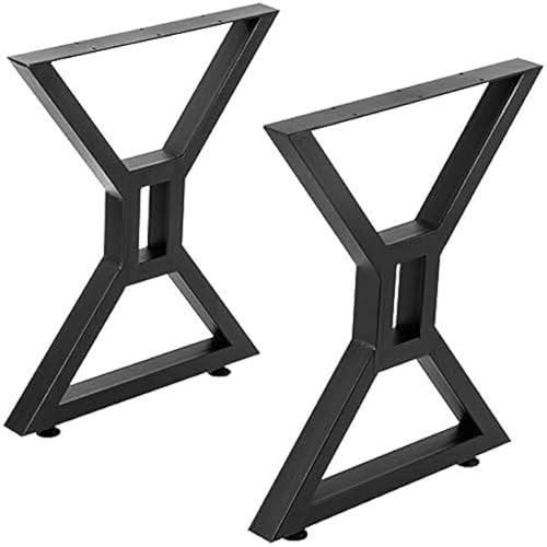 OPULENTHOME Tischbeine Metall 2er Set - X-Form Hohlkern - Tragkraft 440 Lbs (200 Kg) - 71 cm HöHe - Schwarz Rostschutz Mit Pulverbeschichtung für DIY Couchtisch, Esstisch, BüRo von OPULENTHOME