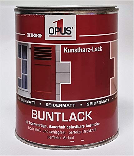 Opus1 Buntlack SEIDENMATT 0,75L KUNSTHARZLACK Farbe Lack von OPUS 1