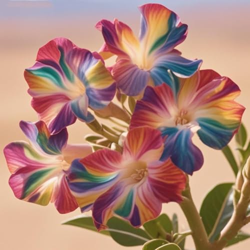 Wüstenrose/Adenium obesum Wurzel-Mehrjährig winterhart,Herbstpflanzung für Frühlingsschönheit-2 Rhizome-C von OPVDJD