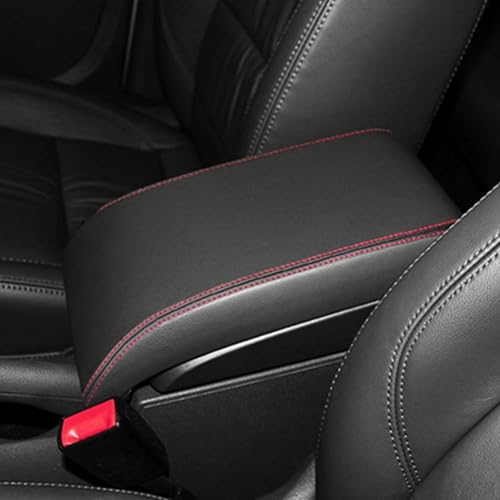 OPYJRL Stilvoll und komfortabel Auto Center Console Armlehne Box Abdeckung Trim Mittelarmlehne Lederbezug Für VW Für Touran 2006 2007-2012(Red-line) von OPYJRL
