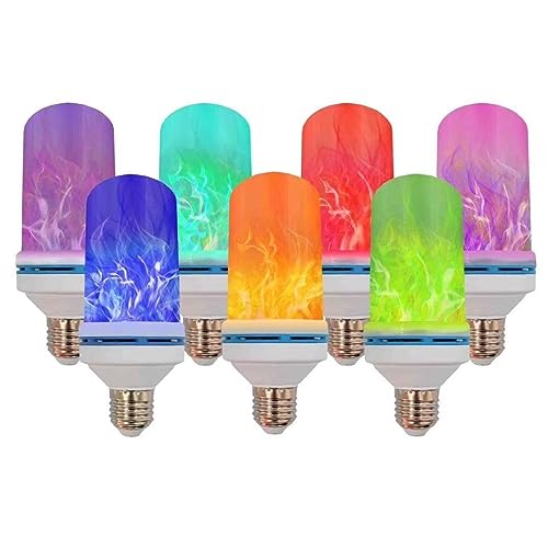 OPyCos E27 AC85 V ~ 265 V Rot Blau Grün Gelb Violett bunt 9 W 12 W Flammeneffekt SMD 2835 Blinklicht Simulation LED Flamme Lampe (Farbe: Rosa, Größe: E27 85-265 V _ 12 W 85-265 V) von OPyCos
