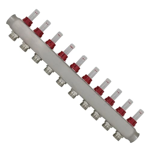 Wasserverteiler Fußbodenheizung 2 3 4 5 6 7 8 9 10 11 12 Wege mit Regler Durchflussmesser ufh für mehrschichtiges Rohr PEX (8 Ports) von OQEGRGTT