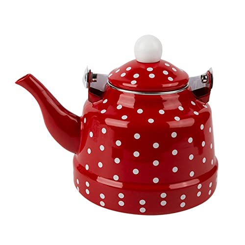 Campingkessel, Teekessel, Teekanne, Topf, Wasser, Punkt, Emaille, kochend, emailliert, Polka-Teekessel, Stahl, dekorativer Kaffee, chinesische Keramik, Übergießen Campingkessel, Teekessel, Teekanne, Topf, Wasser, Punkt, Emaille, kochend, emailliert, Polka-Teekessel, Stahl, dekorativer Kaffee, chinesische Keramik, Übergießen von OQHAIR