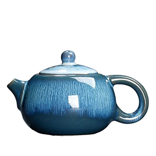 OQHAIR Camping-Wasserkocher, Exquisite Teekanne mit Sternglasur, 250 ml, Keramik-Kung-Fu-Teekanne, Teekessel, Teeset, Porzellan-Teekanne, traditionelles chinesisches Teegeschirr (blau) von OQHAIR