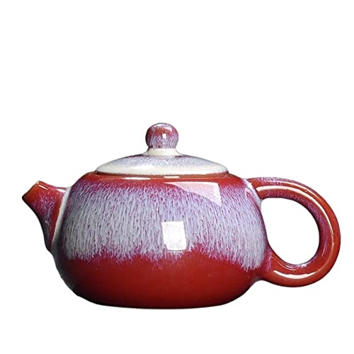 OQHAIR Camping-Wasserkocher, Exquisite Teekanne mit Sternglasur, 250 ml, Keramik-Kung-Fu-Teekanne, Teekessel, Teeset, Porzellan-Teekanne, traditionelles chinesisches Teegeschirr (rot) von OQHAIR
