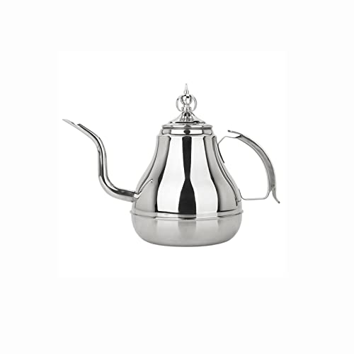 OQHAIR Campingkessel 1,2/1,8 l Edelstahl-Kaffeefilterkanne Schwanenhalskessel Teekanne Teekocher mit Filter Induktionsherd Teekessel Küchengeräte (M) von OQHAIR
