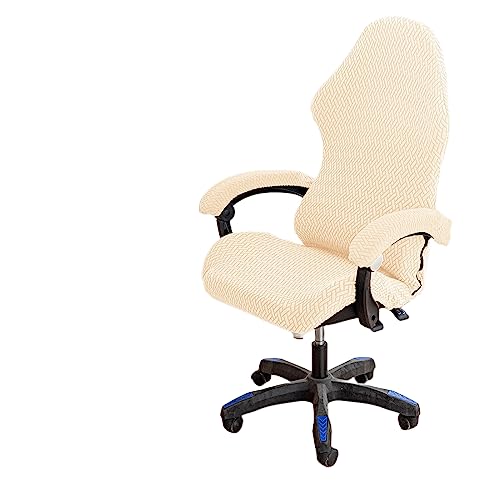 OQHAIR Ergonomisch Gaming Stuhl bezug mit Armlehnenbezügen Gaming Stuhl bezug 4-teiliges Set dehnbarer Gaming-Rennsitz-Stuhlschutz -Beige von OQHAIR