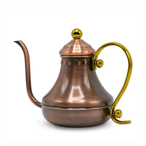OQHAIR Kaffeekanne aus Edelstahl, handgebrühter Kaffee, dünner Mund, antike Kupfer-Teekanne OQHAIR Kaffeekanne aus Edelstahl, handgebrühter Kaffee, dünner Mund, antike Kupfer-Teekanne von OQHAIR