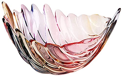 OQHAIR Obstschalen, Bunte bleifreie Glas-Obstschale, Zuhause, Wohnzimmer, europäische Mode, Obstteller, Süßigkeitenteller (Farbe: 30 cm) von OQHAIR