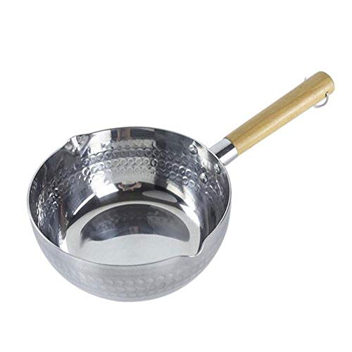 OQHAIR Pfannen Hochwertiger Kochtopf, Aluminium, antihaftbeschichtet, mit Holzgriff, zum Kochen von Suppe, Eintopf, Soße, Pasta, Milchtopf (2) von OQHAIR