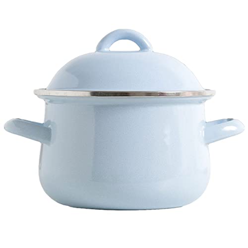 OQHAIR Topf, 1 Stück, 16 cm, 1,5 l, Emaille-Suppentöpfe mit Deckel, Mehrzweck-Küchentopf, Milchsuppentopf, Lebensmittelbreitopf, Kochgeschirr OQHAIR Topf, 1 Stück, 16 cm, 1,5 l, Emaille-Suppentöpfe mit Deckel, Mehrzweck-Küchentopf, Milchsuppentopf, Lebensmittelbreitopf, Kochgeschirr von OQHAIR