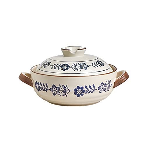 OQHAIR Topf, Auflaufform, Suppentopf für den Haushalt, Gasherd, 1,5 l/2,5 l, Keramik-Suppentopf, hitzebeständiges Essgeschirr (2,5 l) von OQHAIR
