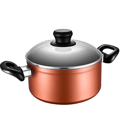 OQHAIR Topf Antihaftbeschichtung, leicht zu reinigen Doppelohr-Suppentopf mit konzentriertem Boden, Hot Pot, Haushalts-Induktionsherd, Gas von OQHAIR